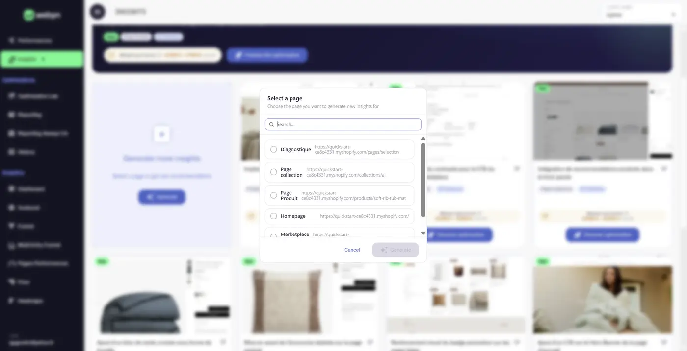 Génération d'Insights par page